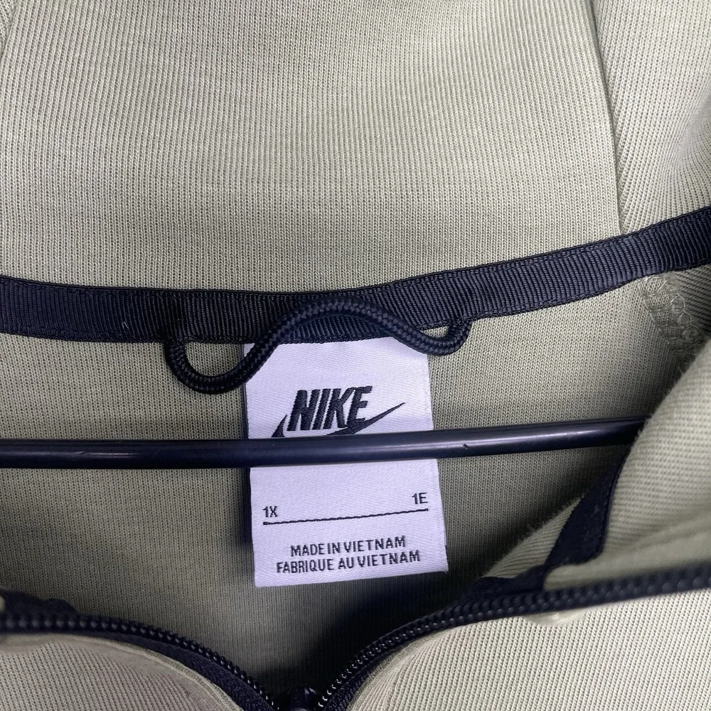 Nike Tech Fleece Hoodie Womens 1X XL CU4489-379 Sportswear Full-Zip Up Green